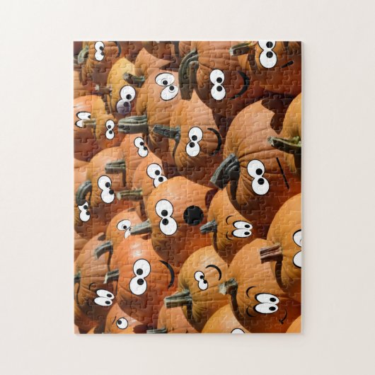 Pumpkin Harvest Halloween Funny Erntedank Fall Puzzle (Vertikal)