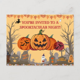 Pumpkin Harvest Halloween-Party Einladung | Autum
