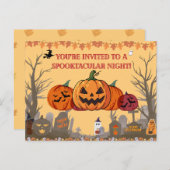 Pumpkin Harvest Halloween-Party Einladung | Autum (Vorne/Hinten)