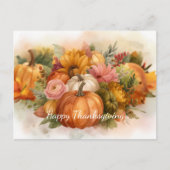 Pumpkin Harvest Herbstfarben Feiertagspostkarte (Vorderseite)