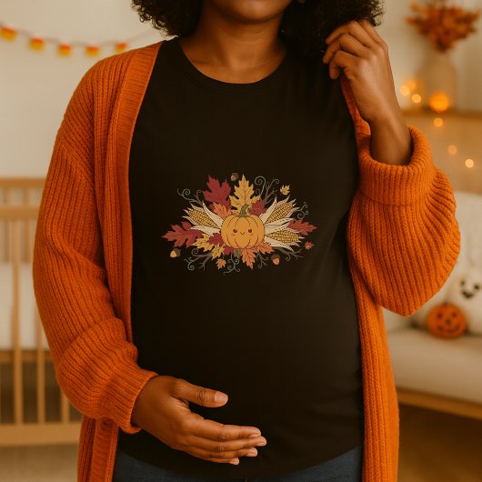 Pumpkin Harvest Maternity Halloween Fall Bump T-Shirt