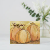 Pumpkin Harvest Rezept Card Postkarte (Stehend Vorderseite)