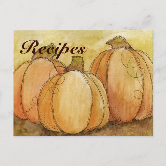 Pumpkin Harvest Rezept Card Postkarte (Vorderseite)
