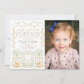 Pumpkin Harvest Scarecrow Foto Geburtstag Einladung (Vorderseite)