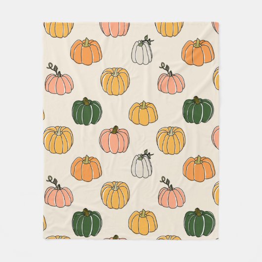 Pumpkin Harvest Vintag Seamless Muster Fleecedecke (Vorderseite)