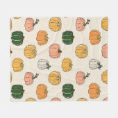 Pumpkin Harvest Vintag Seamless Muster Fleecedecke (Vorderseite (Horizontal))