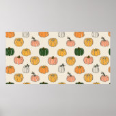 Pumpkin Harvest Vintag Seamless Muster Poster (Vorne)