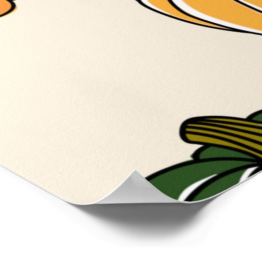 Pumpkin Harvest Vintag Seamless Muster Poster (Ecke)