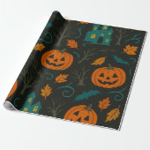 Pumpkin Haunt Pattern Geschenkpapier (Ungerollt)
