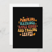 Pumpkin Hayrides Apfelwein und fallende Blätter Einladung (Vorne/Hinten)