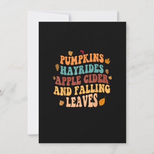 Pumpkin Hayrides Apfelwein und fallende Blätter Einladung (Vorderseite)