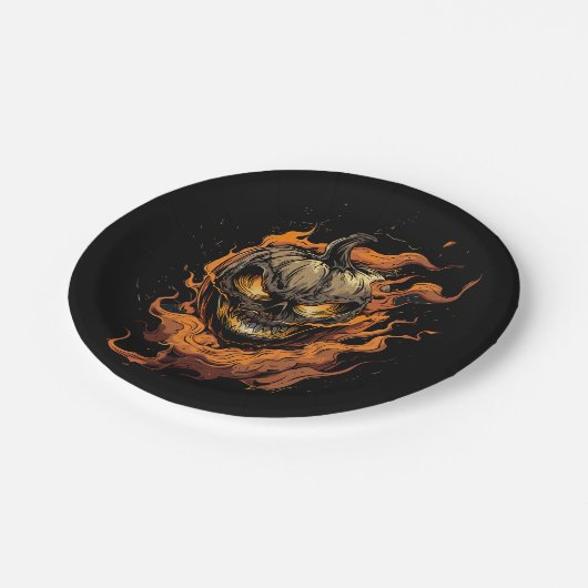 Pumpkin Head Pappteller (Schrägansicht)