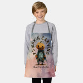Pumpkin Head Scarecrow Spooky Carving Party Bl C6 Schürze (Getragen)