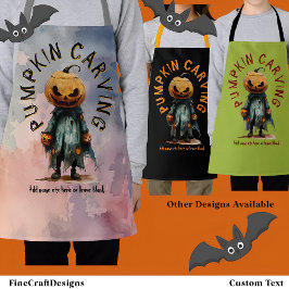 Pumpkin Head Scarecrow Spooky Carving Party Bl C6 Schürze