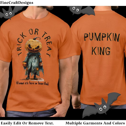 Pumpkin Head Scarecrow Spooky Halloween Bl C6 T-Shirt