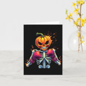 Pumpkin Head Skeleton Boxing Halloween Spooky Figh Karte (Gelbe Blume)