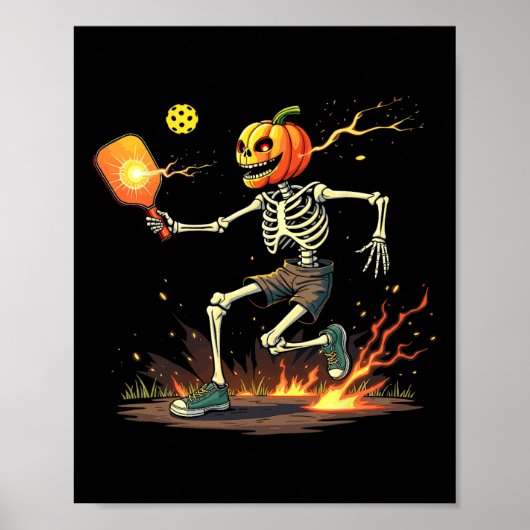 Pumpkin Head Skeleton Picklebyll Halloween Spooky Poster (Vorne)