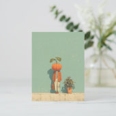 Pumpkin Head Surreal Portrait Postkarte (Stehend Vorderseite)