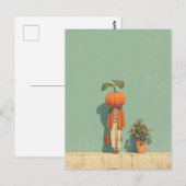Pumpkin Head Surreal Portrait Postkarte (Vorne/Hinten)