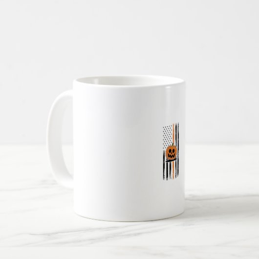 Pumpkin Head US Flag Kaffeetasse (Vorderseite Links)