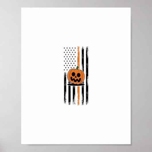 Pumpkin Head US Flag Poster (Vorne)