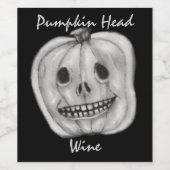 Pumpkin Head Wine | Halloween Weinetikett (Einzelnes Label)