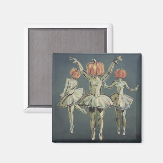Pumpkin Headed Ballerinas Magnet (Vorderseite/Rückseite)