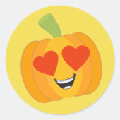 Pumpkin Heart Eyes Runder Aufkleber (Vorderseite)