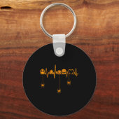 Pumpkin Heartbeat Halloween T Shirt Schlüsselanhänger (Vorderseite)