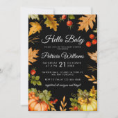 Pumpkin Hello Baby Foliage Herbst Babydusche Einladung (Vorderseite)