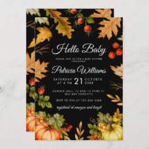 Pumpkin Hello Baby Foliage Herbst Babydusche