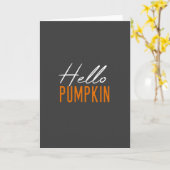 Pumpkin Hello | Halloween Moderner Erntedank Spaß Karte (Gelbe Blume)
