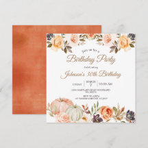 Pumpkin Herbst 30. Geburtstag Party Rustikale Flor