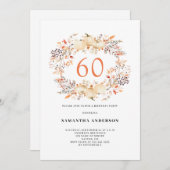 Pumpkin Herbst 60. Geburtstagsparty Einladung (Vorne/Hinten)