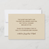 Pumpkin Herbst Baby Dusche Danke (Rückseite)