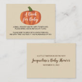 Pumpkin Herbst Babydusche Buchanfrage Begleitkarte (Vorne/Hinten)
