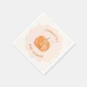 Pumpkin Herbst Babydusche Personalisiert Serviette (Ecke)