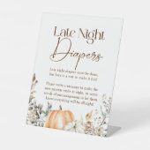 Pumpkin Herbst Babydusche Späte Nachttaucher Sockelschild (Vorderseite)