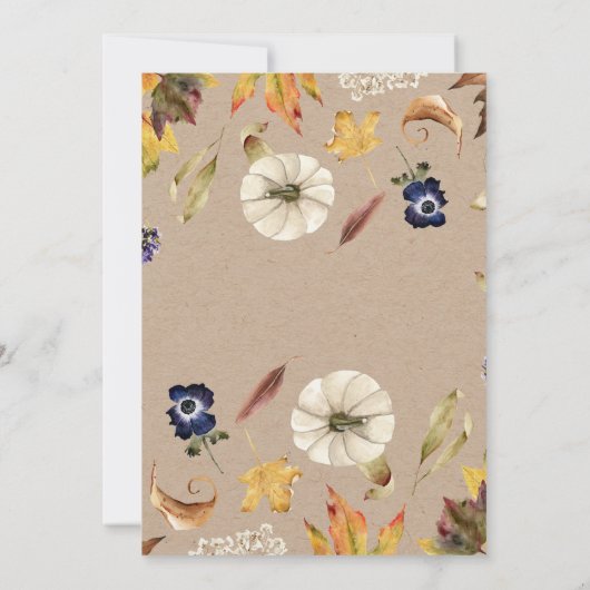 Pumpkin Herbst Blumendusche per Mail Einladung (Rückseite)