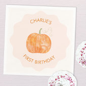 Pumpkin Herbst Erster 1. Geburtstag Serviette