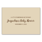 Pumpkin Herbst Herbst Babyduschbuch für Babykarte Tischnummer (Rückseite)