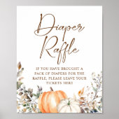 Pumpkin Herbst Herbst Babydusche Windeln Raffle Poster (Vorne)
