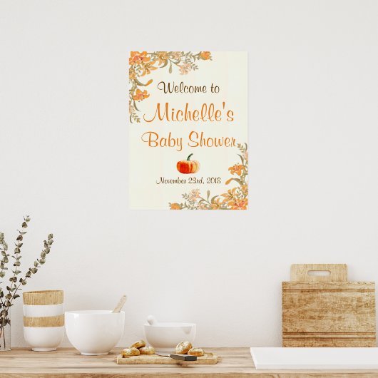 Pumpkin Herbst Herbst Boho Babydusche Begrüßungsze Poster (Küche)