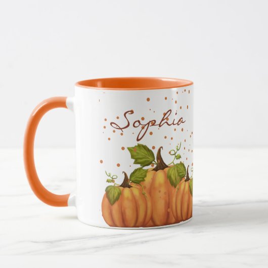 Pumpkin Herbst Herbst Orange Individuelle Name Was Tasse (Links)