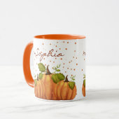 Pumpkin Herbst Herbst Orange Individuelle Name Was Tasse (Vorderseite Links)