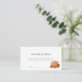Pumpkin Herbst lässt White Diaper Raffel Ticket Begleitkarte (Stehend Vorderseite)