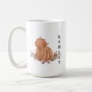 Pumpkin Herbst Personalisierter Name Erntedank Kaffeetasse