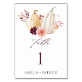 Pumpkin Herbst Rustikale Hochzeit Tischnummer (Vorderseite)