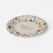 Pumpkin Herbst Rustikales Brautparty Pappteller (Schrägansicht)