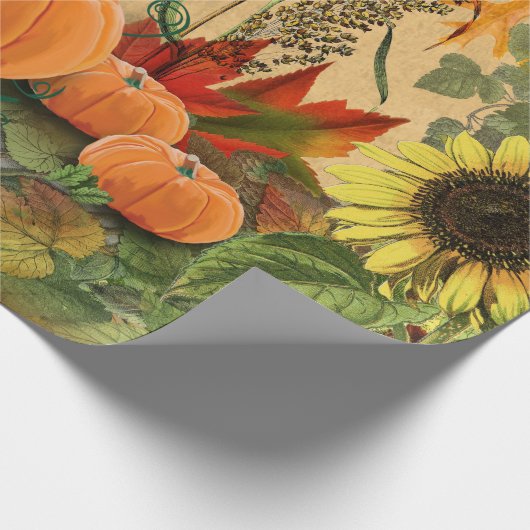 Pumpkin Herbst Sonnenblume Geschenkpapier (Ecke)